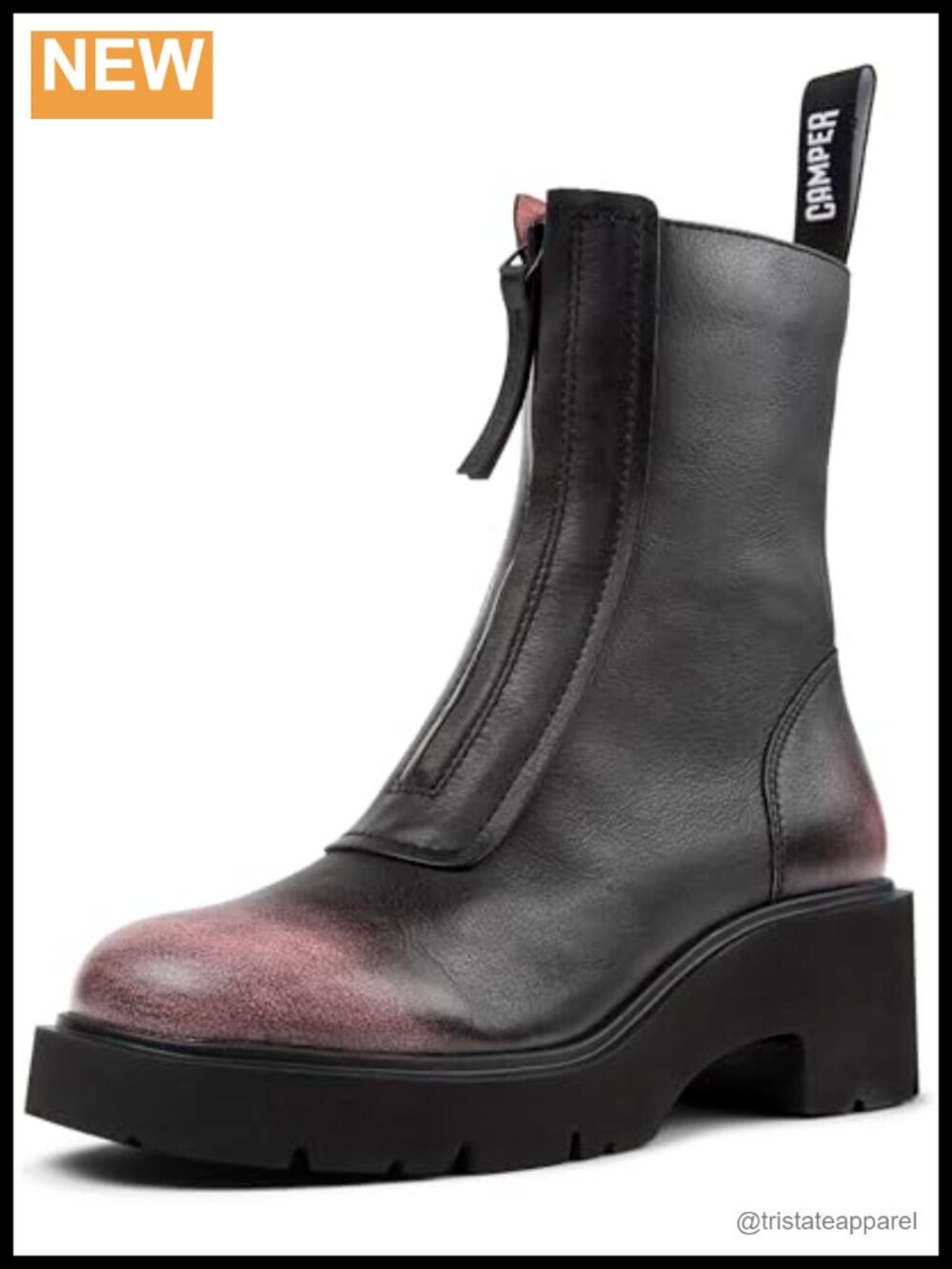 Women's Mid-Calf Zip Bootie Heeled Leather Boots